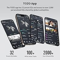 Vista 9 de TOZO NC20 Auriculares inalámbricos con cancelación activa de ruido, auriculares Bluetooth de sonido Hi-Res LDAC, auriculares con 6 micrófonos AI