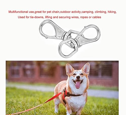 Miniatura 9 de 24 piezas de gancho giratorio de acero inoxidable 304 marino, 68851004.646 in de longitud, multiuso, universal, hebilla de liberación rápida, barco,