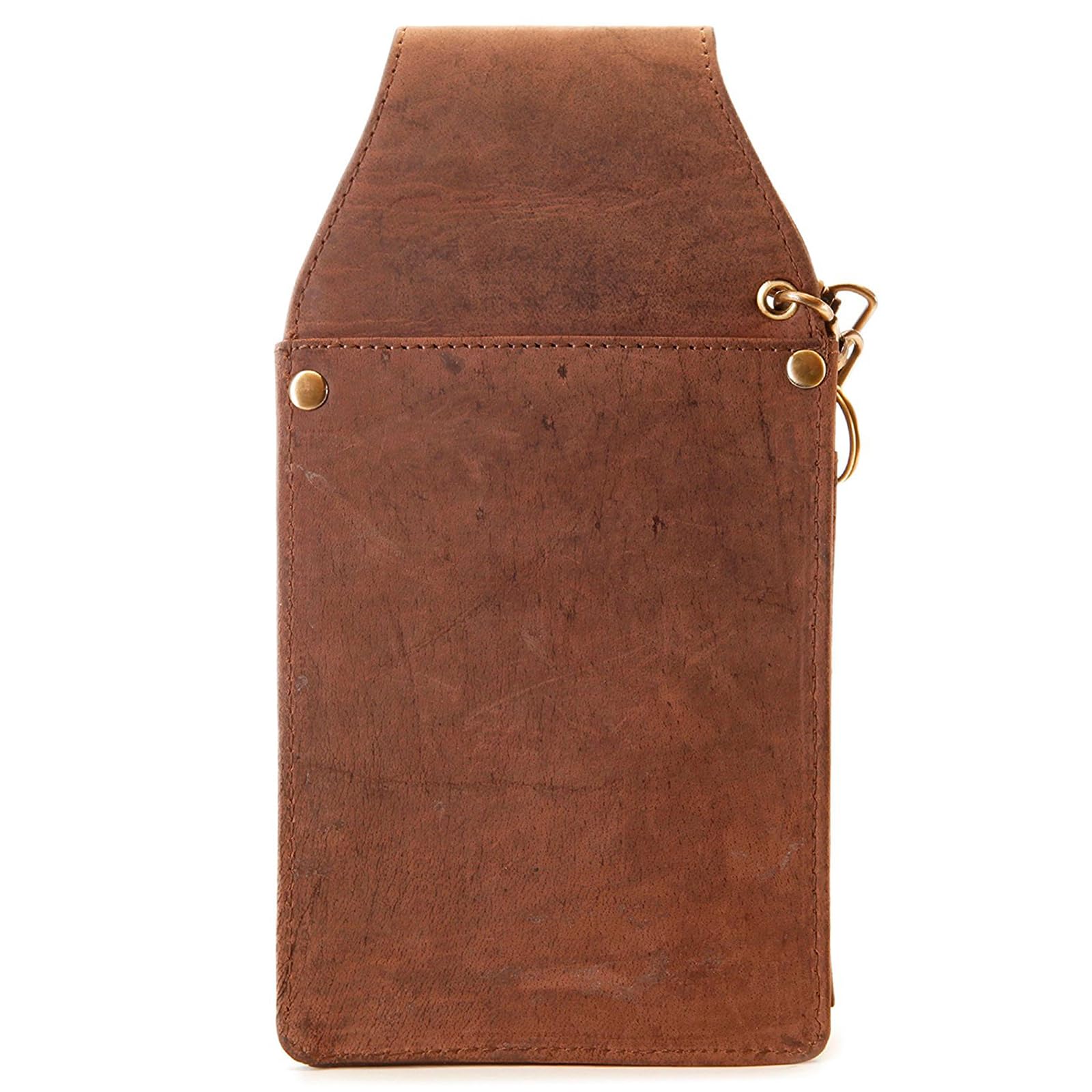 LEABAGS Kellner Geldbörse - Leder Kellnertasche Echtleder Kellnergeldbörse, Kellner Portmonee mit Münzfach, Gürtelhalter, Kellnerbeutel für Gastronomie, Bedienungsgeldbeutel, Nature Dunkelbraun