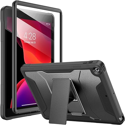 Soke Funda para iPad de 987 generación de 10.2 pulgadas (versión 202120202019), con protector de pantalla integrado y soporte, funda protectora