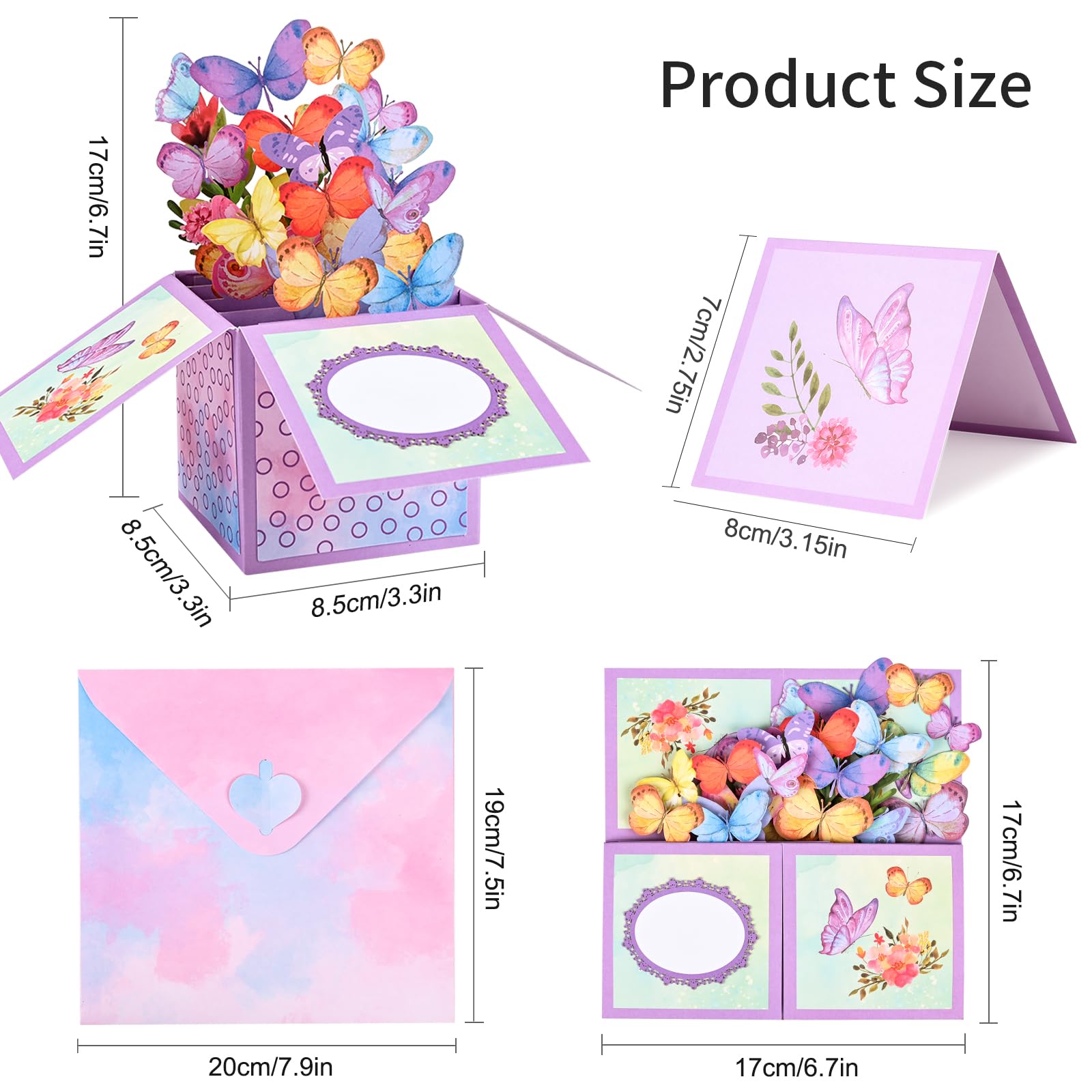Snapklik.com : Giiffu 3D Butterflies Pop Up Card For Women, Wife, Mom ...