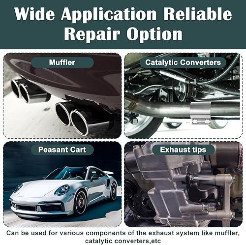 Miniatura 4 de 4 abrazaderas de escape de 2.5 pulgadas de acero inoxidable de 2 12 pulgadas para tubo de escape de acero inoxidable, acoplador de manguito de banda