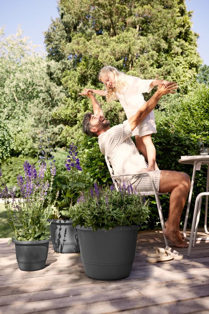Elho Amiga Rond 55cm Pot de Fleur - Anthracite