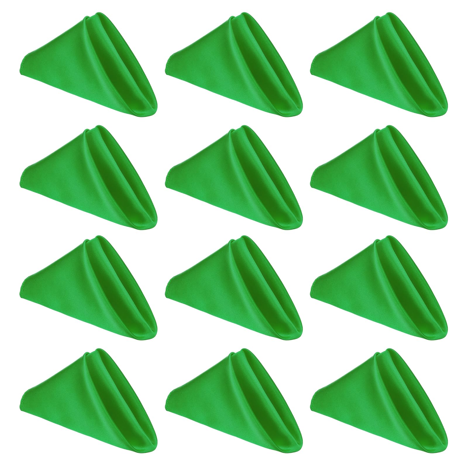 Servilletas de satén verde para decorar tus mesas en banquetes y bodas elegantes