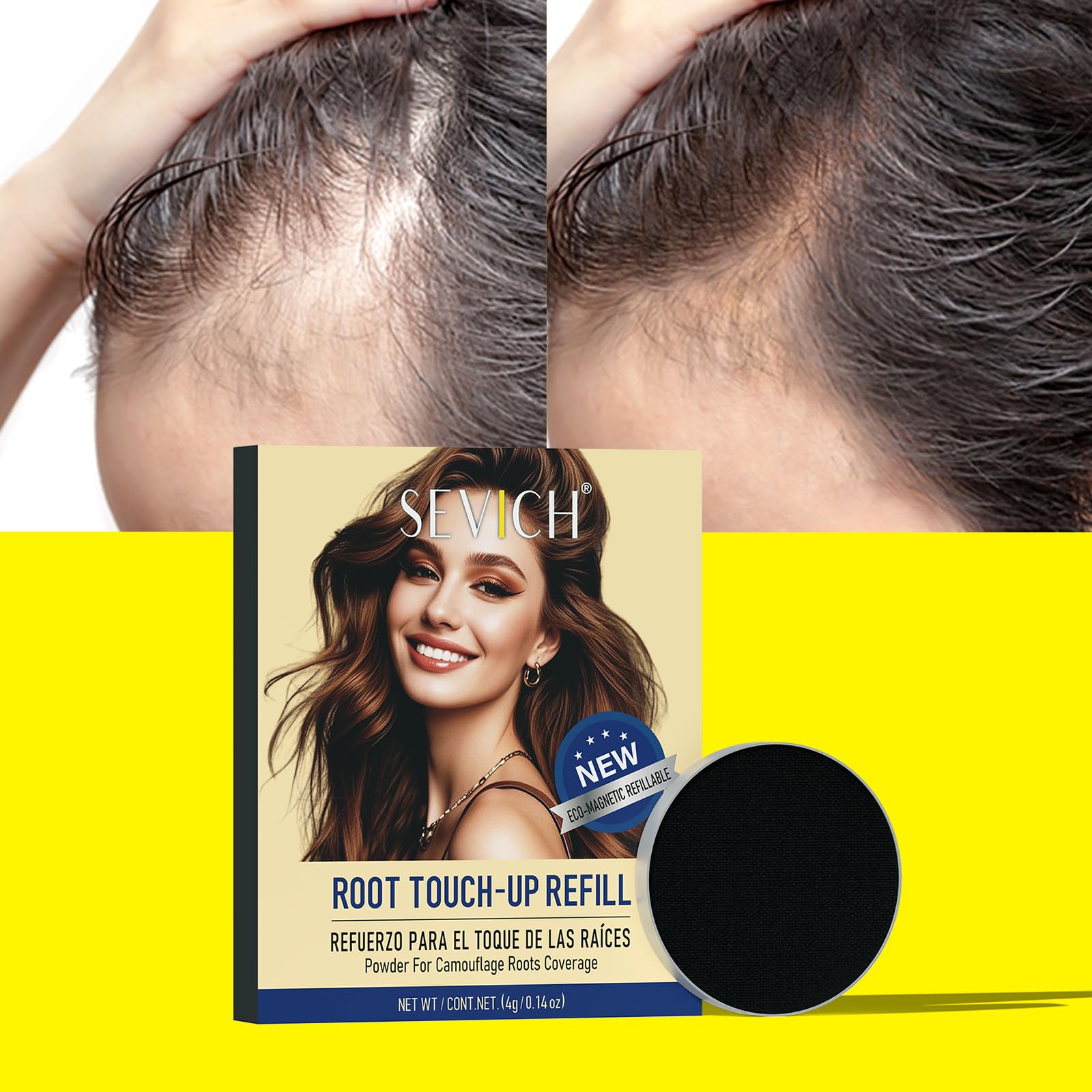 SEVICH Magnetic Replaceable Hairline Powder, Refill Pack 3 Pcs- Interhair Concealer, Environmentally Friendly Replacement - Image 4