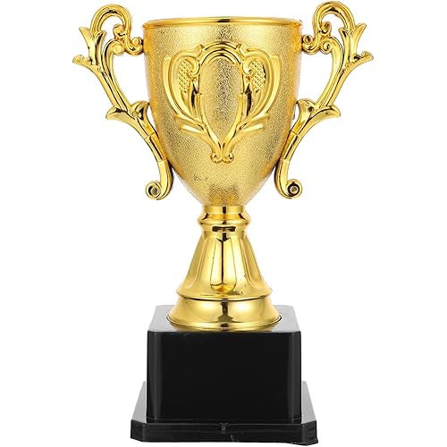 IMIKEYA Gold Award Trophies: Golden Trophies for Kids Awards Plastic Trophy Awards Trophies Cup for Kids Party Favors Sports Footabll Rewards Competition Tournaments Gift