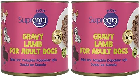 Supreme Dog Mini Irk Yetişkin Köpekler için Soslu ve Kuzulu Konserve Mama 200 gr (2 paketi)