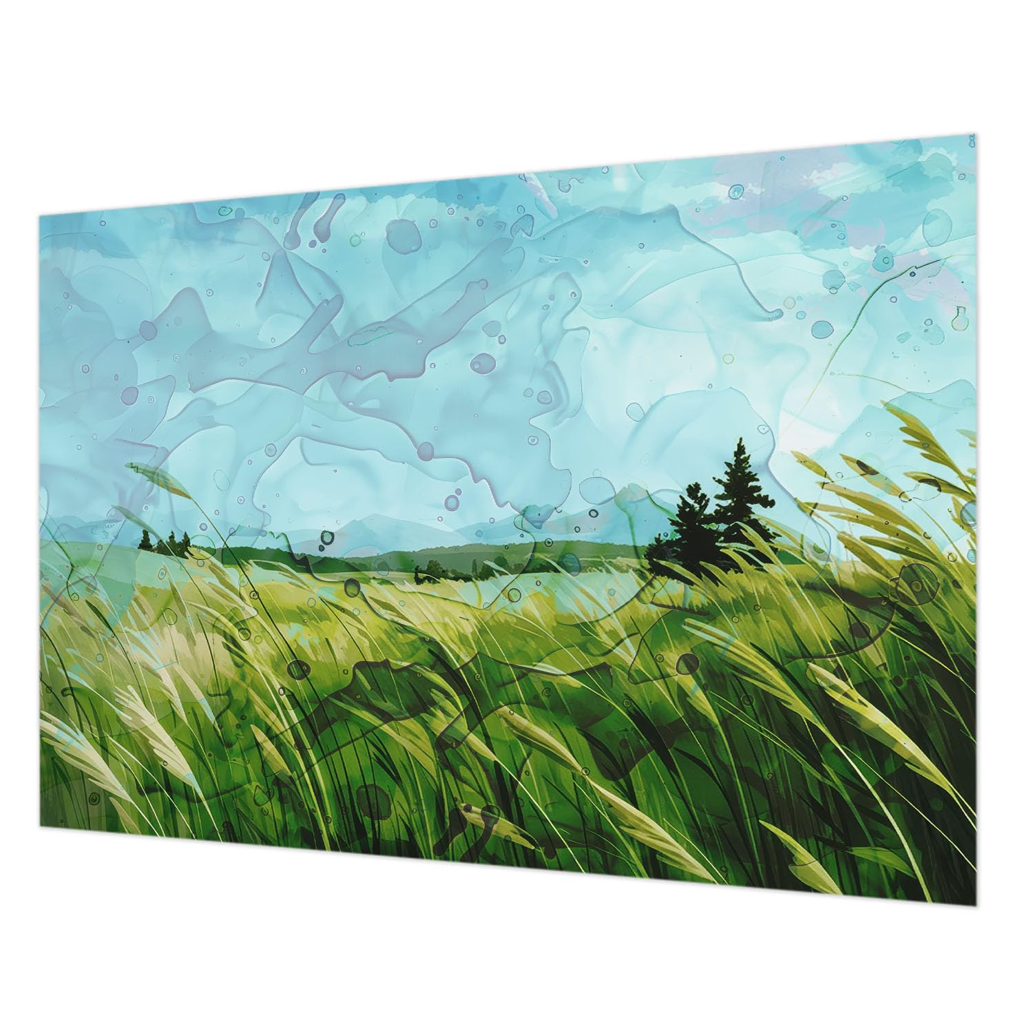 Papier peint intissé panoramique salon Tulup 208x146 déco murale paysage vert