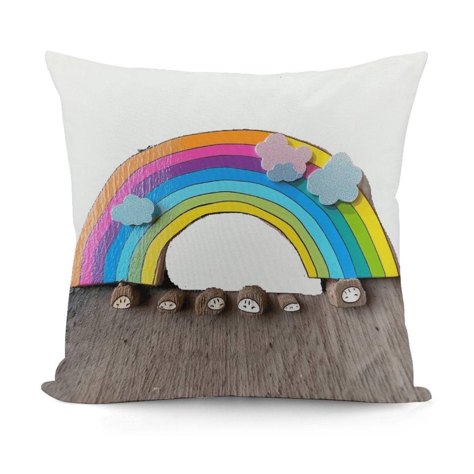 Adfgyerh Style Small Rainbow Decorative Pillow Covers, Throw Pillow Covers Soft For All Seasons, Pillowcases For Couch Living Room Sofa Bedroom 18X18 Inch