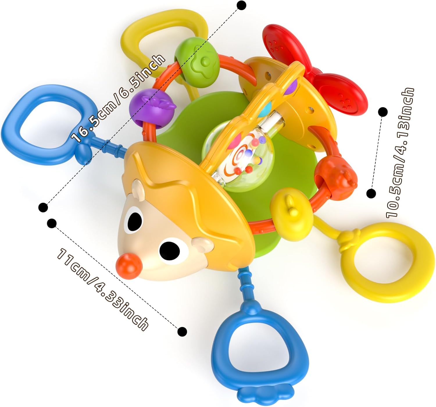 usrela Baby Sensory Toys for 3-6-9-12-18 Months, Silicone Pull String Toy, Baby Birthday Gifts for 1 2 Year Old Boy Girl Infant 5 7 8 9 10 Months Old, Car Seat Airplane Travel Toy