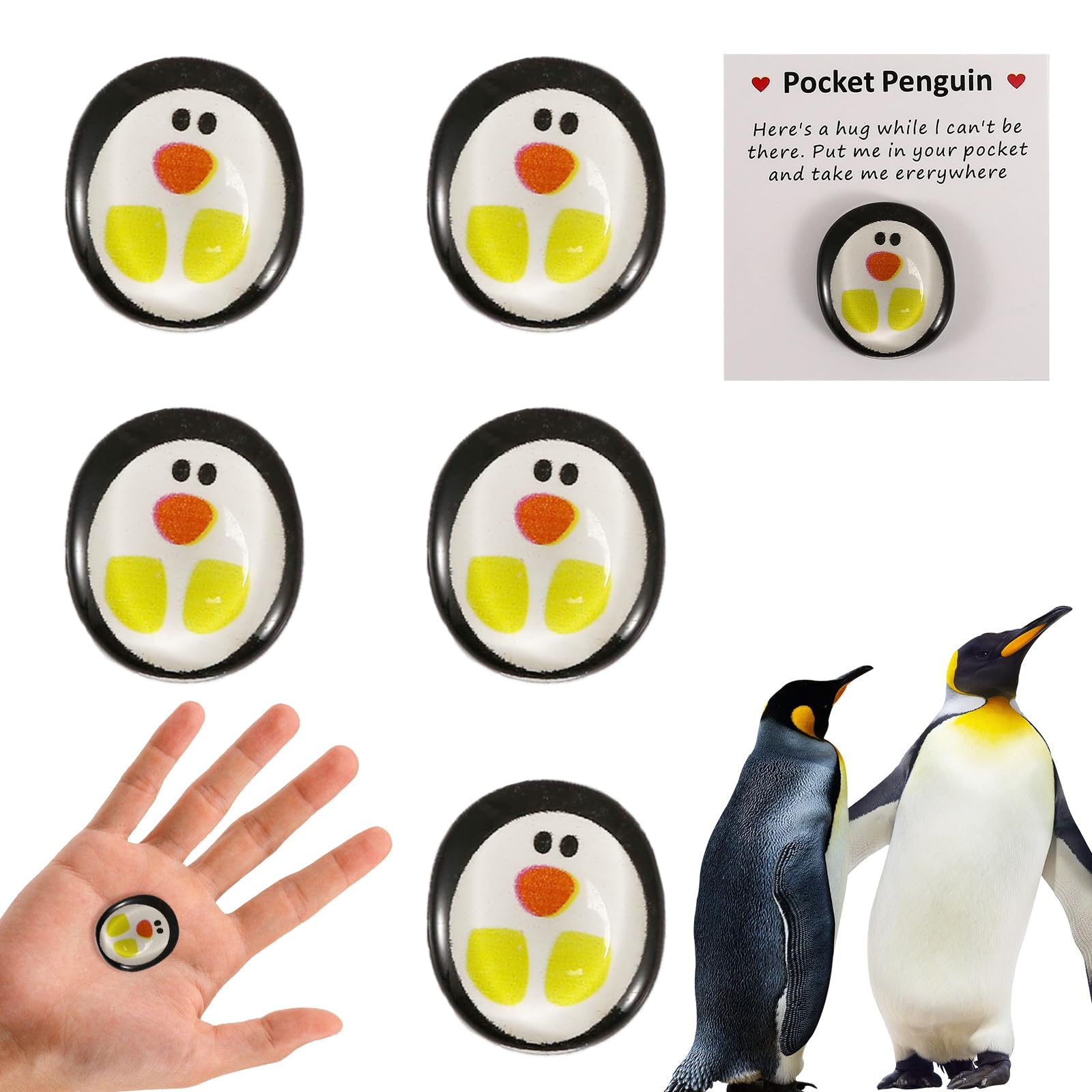 5 Stück Pocket Penguin Hug – Mini-Pinguine Mit Ermutigungskarte, Geschenkidee
