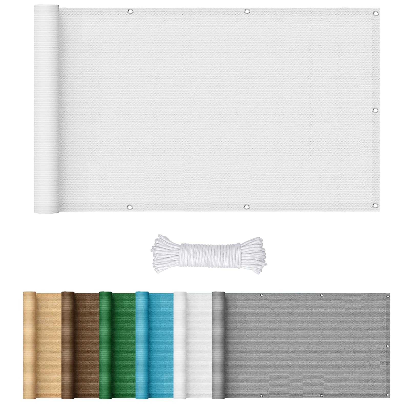 Toldo grande con cuerda gratuita, ideal para patio, fiesta, patio, camping, toldo blanco