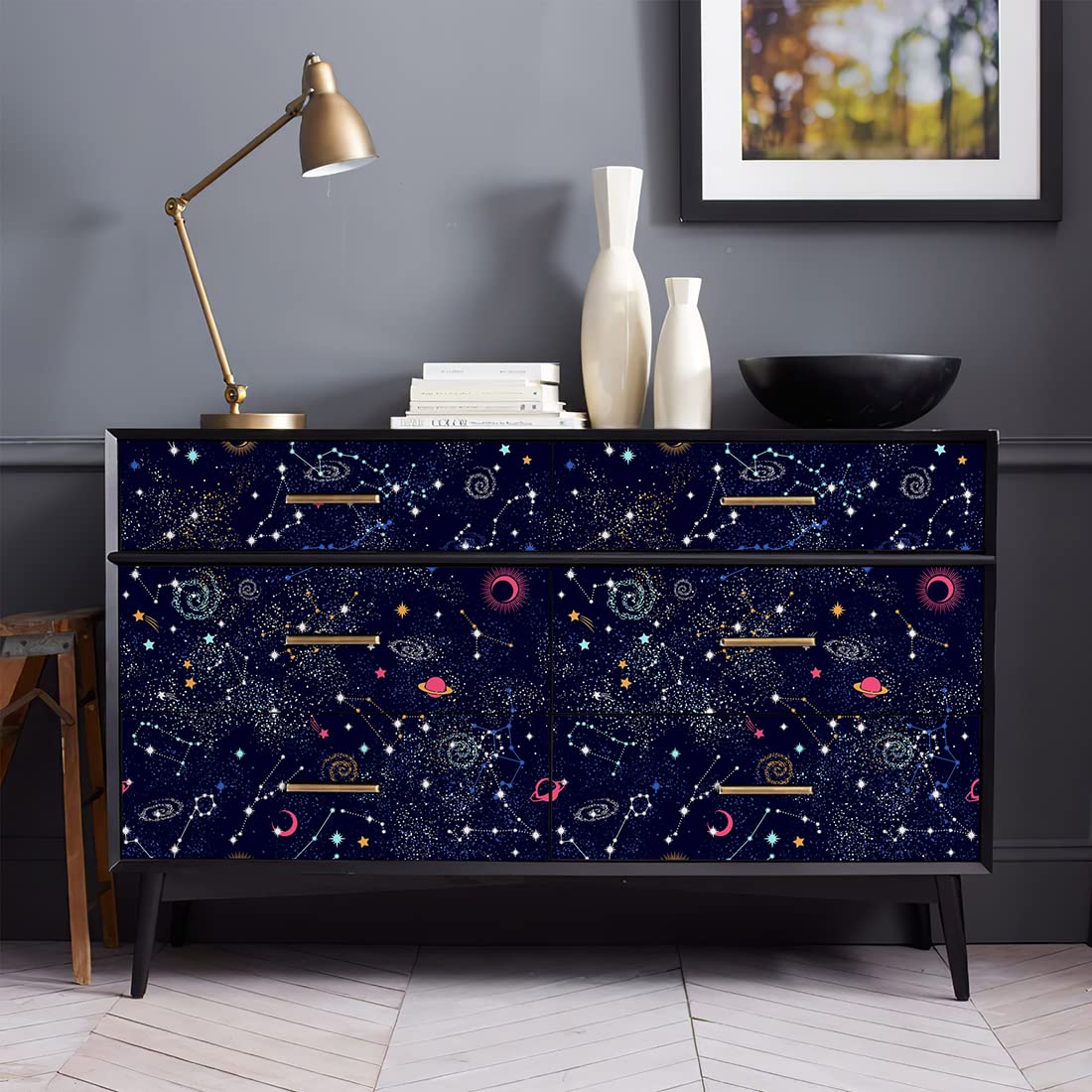 Galaxys Tapiz Del Universo Pacial Con Trellas Para Colgar En La Pared, Decoración Retro