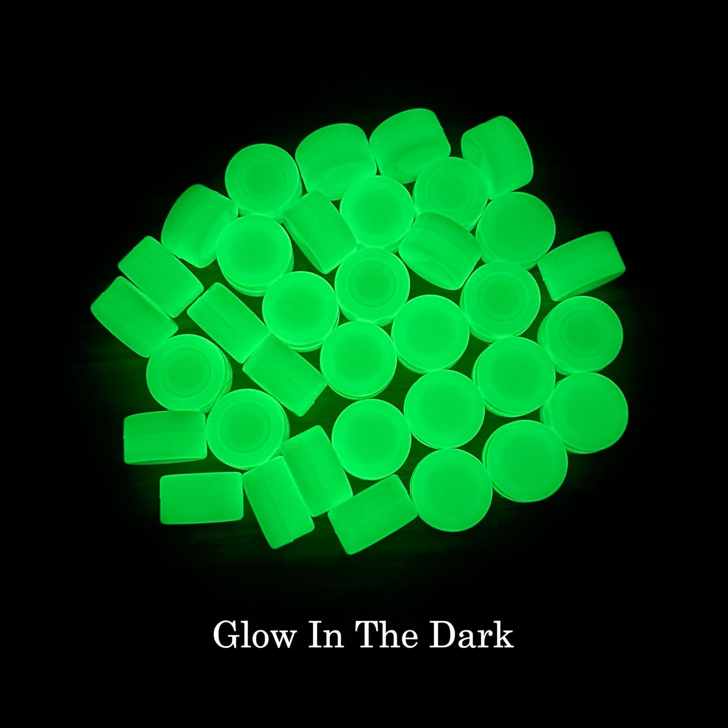 5ml Silicone Wax Containers Non-stick Jars with Portable Carrying Tin Box and Stainless Steel Spoon (Glow In The Dark)