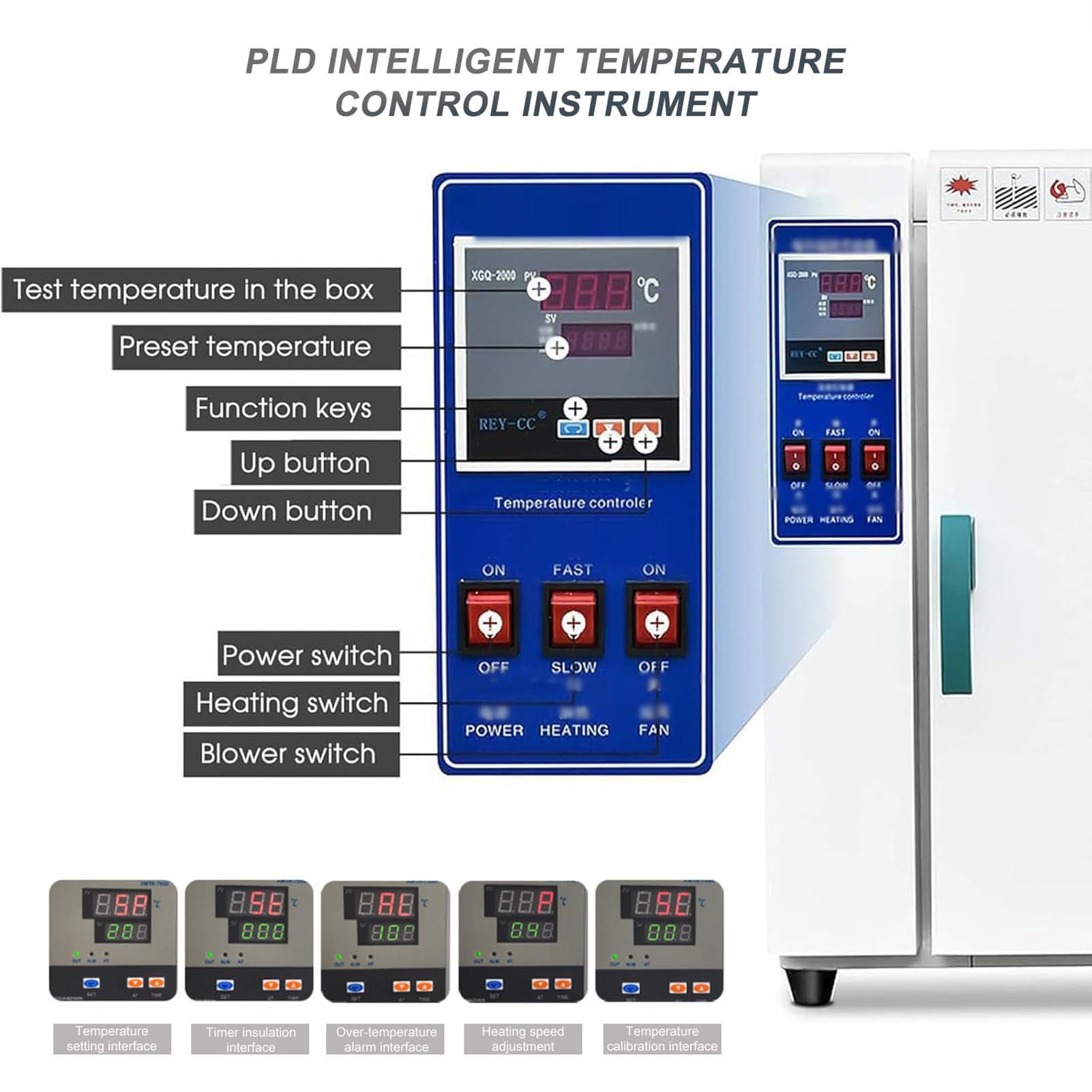 Horno de Secado y Calefacción de Laboratorio, Horno de Secado al Vacío con Medidor de Vacío, Horno ElectromecáNico De Secado con Pantalla Digital Inteligente