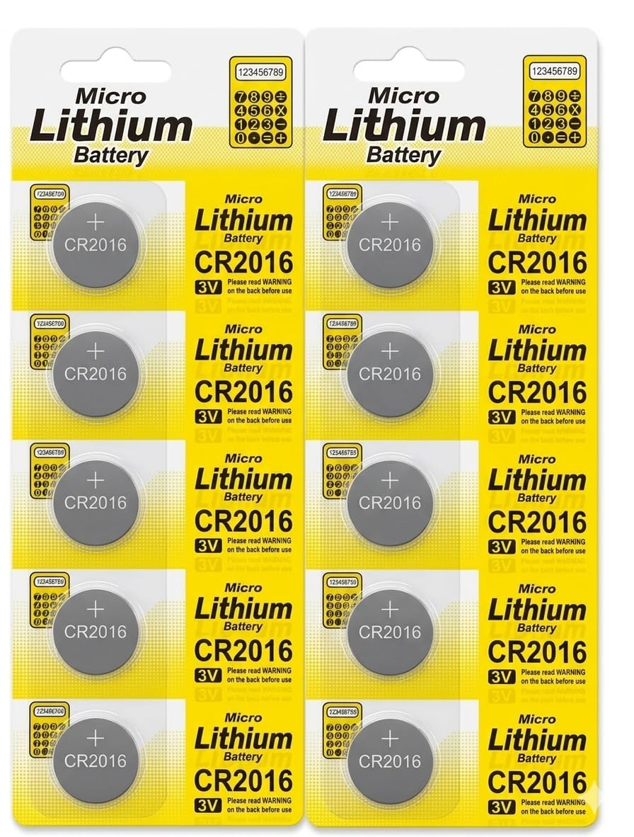 Works with Micro Lithium CR2016 3Volt Coin Button Cell Battery, (Pack of 10)-image-44