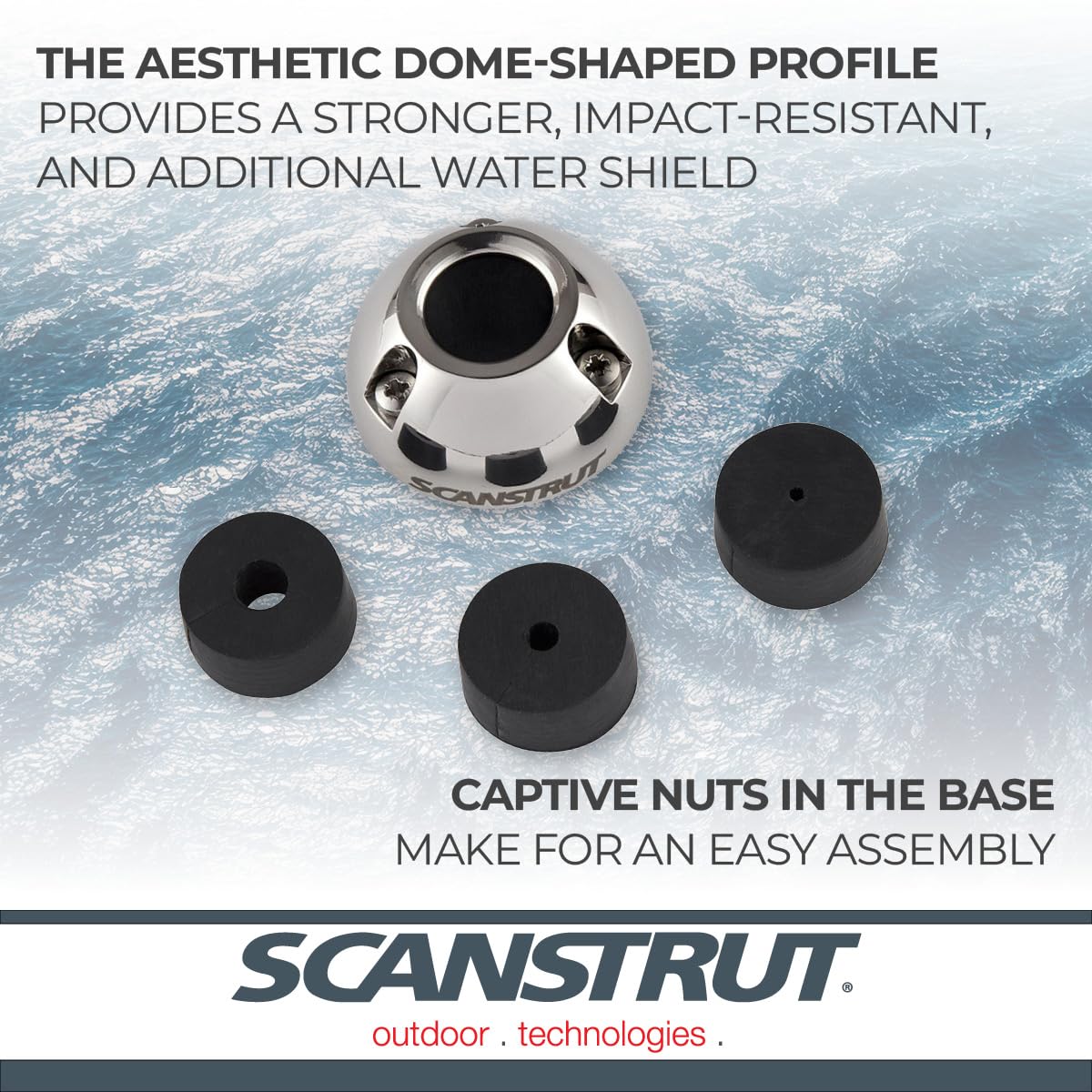 Scanstrut Pasacables Estanco Acero Inoxidable Conectores