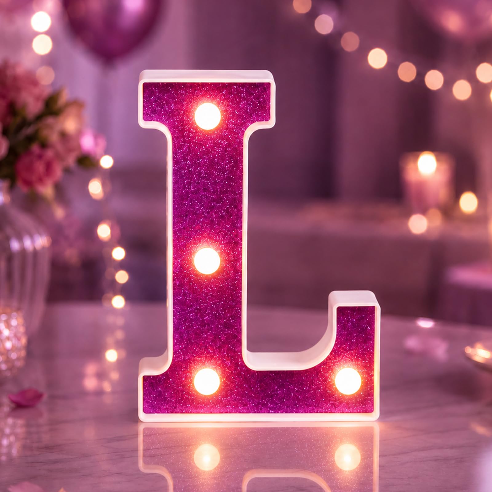 Yilnlg LED Light Up Letters, Letter Lights L for Girls Women Party Decor