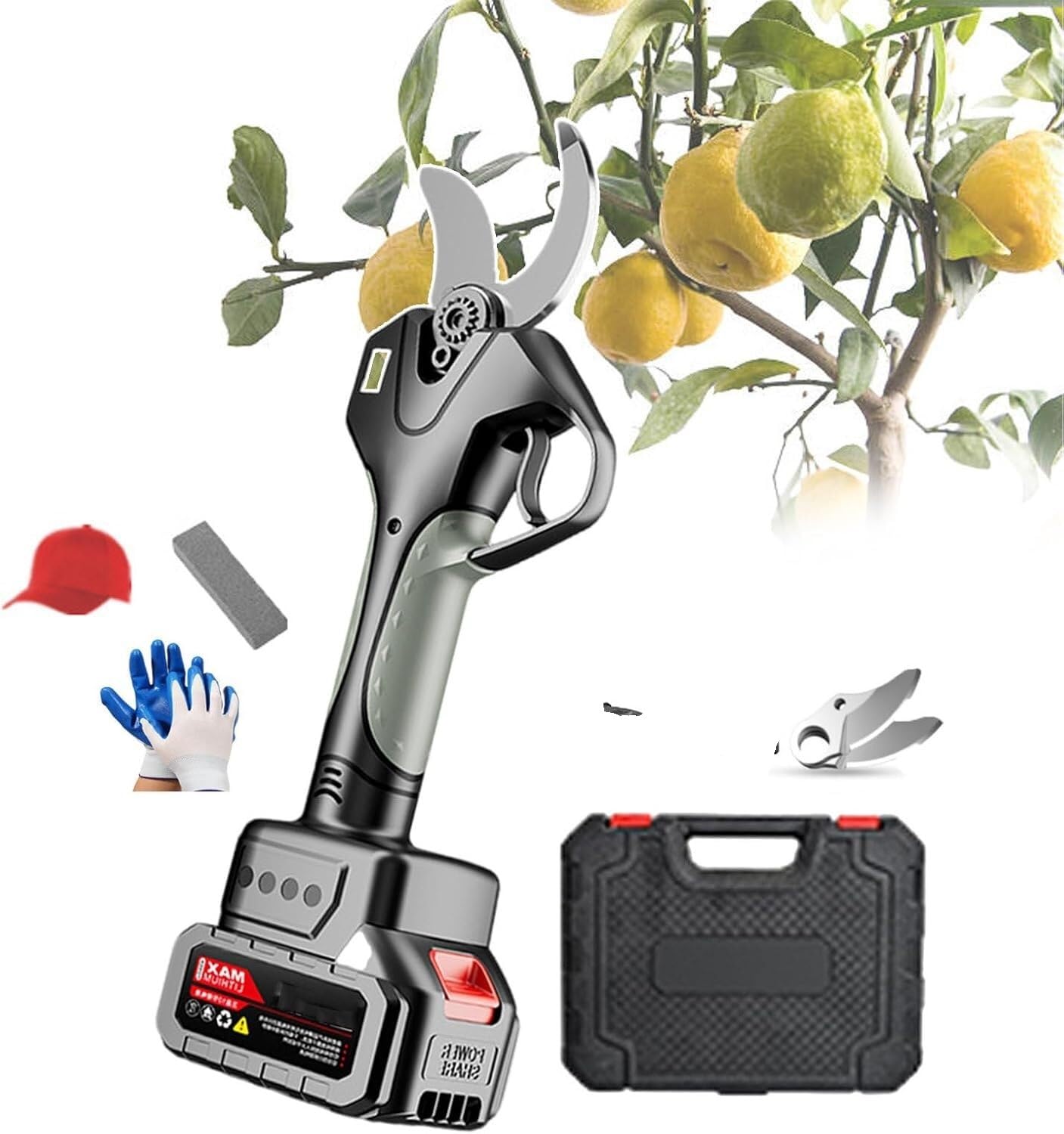 Xdgsdrdf One Color 21V Garden Pruning Shears With Lcd Display Screen