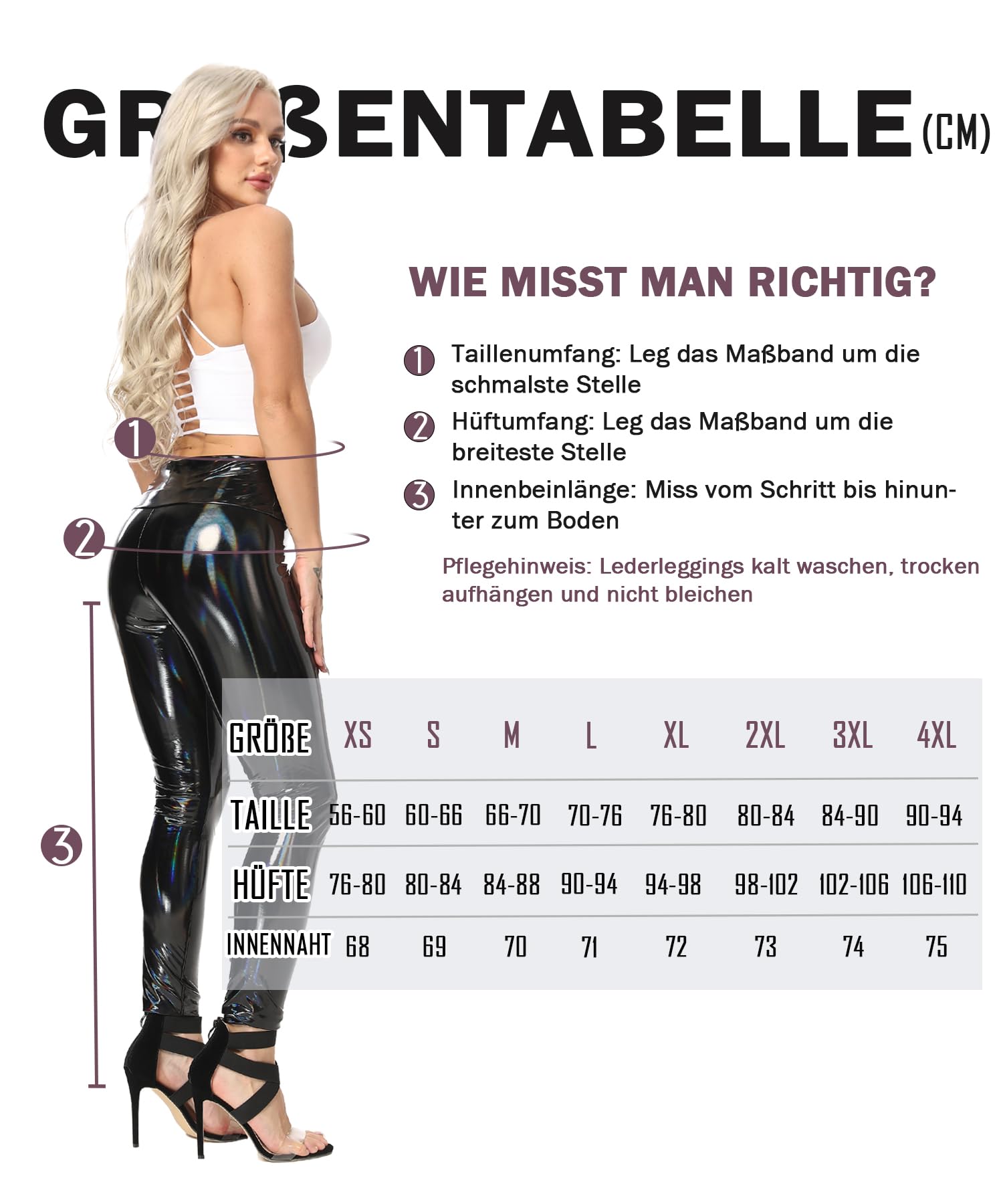 RIOJOY Legging en Cuir synthétique pour Femme Taille Haute Push Up Pantalon Sexy en Similicuir