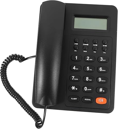 Teléfono decorativo vintage con cable escritorio teléfono oficina comercial teléfono grande pantalla para fácil navegación