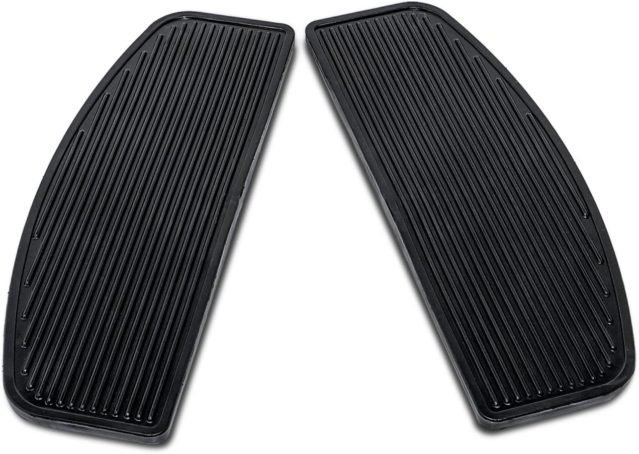 Senkauto Black Front Rubber Rider Insert Floorboard Footboards Foot Peg Boards For Harley Touring Electra Road King Glide