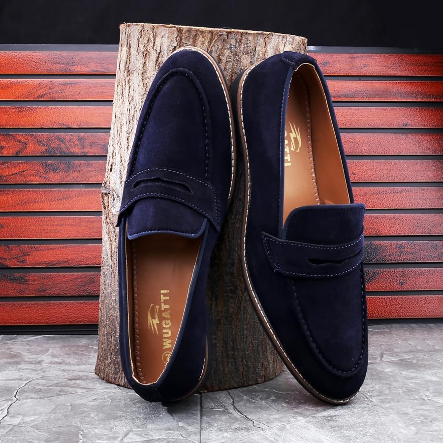 Image of WUGATTI Men's Suede Slip-On Comfortable & Office Wear Loafers