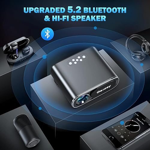 Miniatura 6 de Proyector con WiFi y Bluetooth, enfoque automático Proyector Full HD de 1080P compatible con 4K, proyector de película portátil para exteriores,