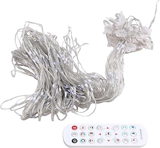 Sxmrmnx Cortina de luces inteligentes con control de aplicación Bluetooth, cadena LED RGB, impermeable, USB, decoración de…