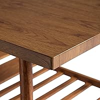 Vista 5 de AMNOOL Modern 19.7 Inch Coffee Table Brown Coffee Table Living Room Coffee Table Bedroom Coffee Table Storage Coffee Table Coffee Table Decoration