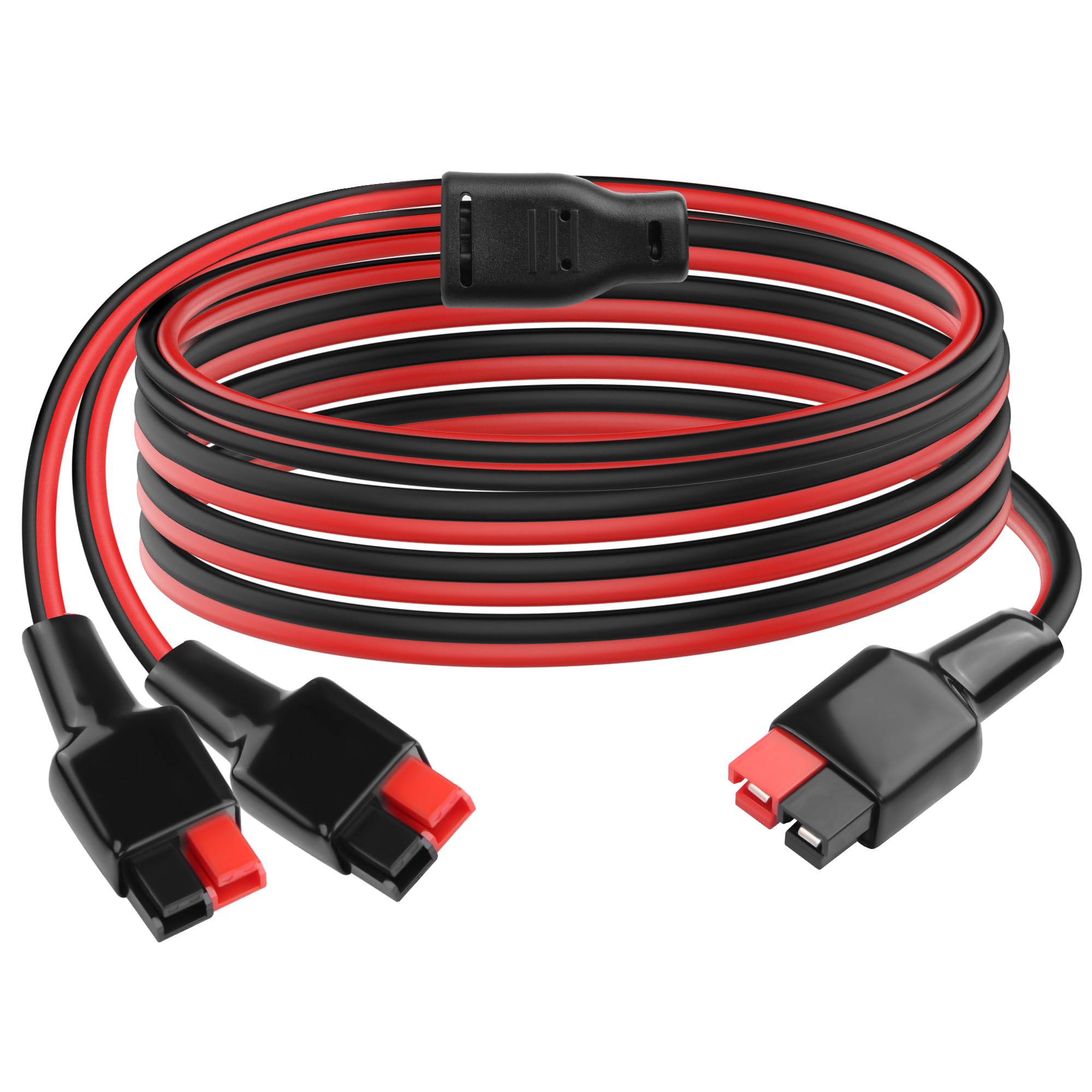 TIENFOKOTA Solar Charging Y Splitter Cable,Anderson Extension Cable 14AWG for Fast Charging with Solar Panel,Battery,RV Power Station Portable Generator (1 to 2 6FT)