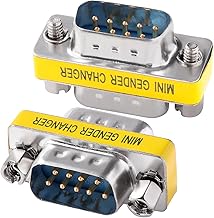 2pcs DB9 9 Pin Male to Male Gender Changer RS232 Serial Coupler Adapter for PC Computer Data Transfer