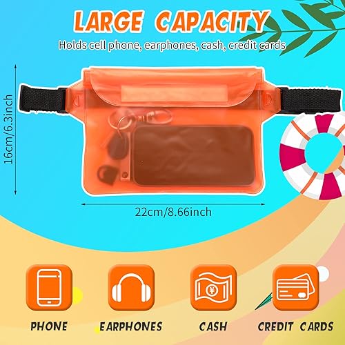 Miniatura 3 de Paquete de 24 bolsas impermeables con correa ajustable para la cintura, sensible al tacto, bolsa impermeable para teléfono, bolsa protectora de agua