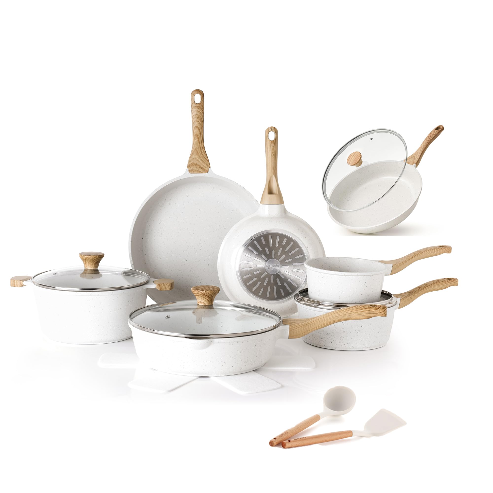 Amazon.com: SENSARTE Ceramic Nonstick Cookware Set 17 Piece