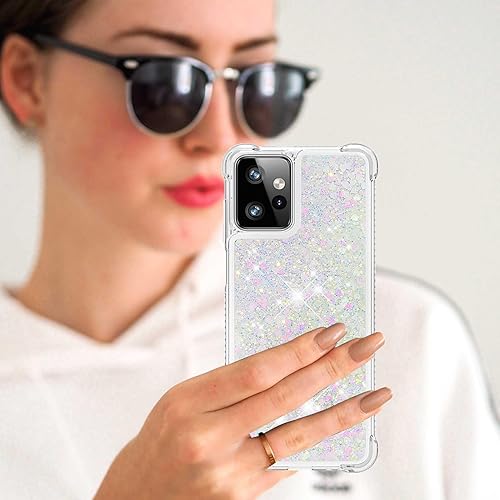 Miniatura 7 de CAIYUNL Funda para Moto G Power 5G 2023 con protector de pantalla, para mujeres y niñas, con purpurina líquida brillante, flotante, bonita funda