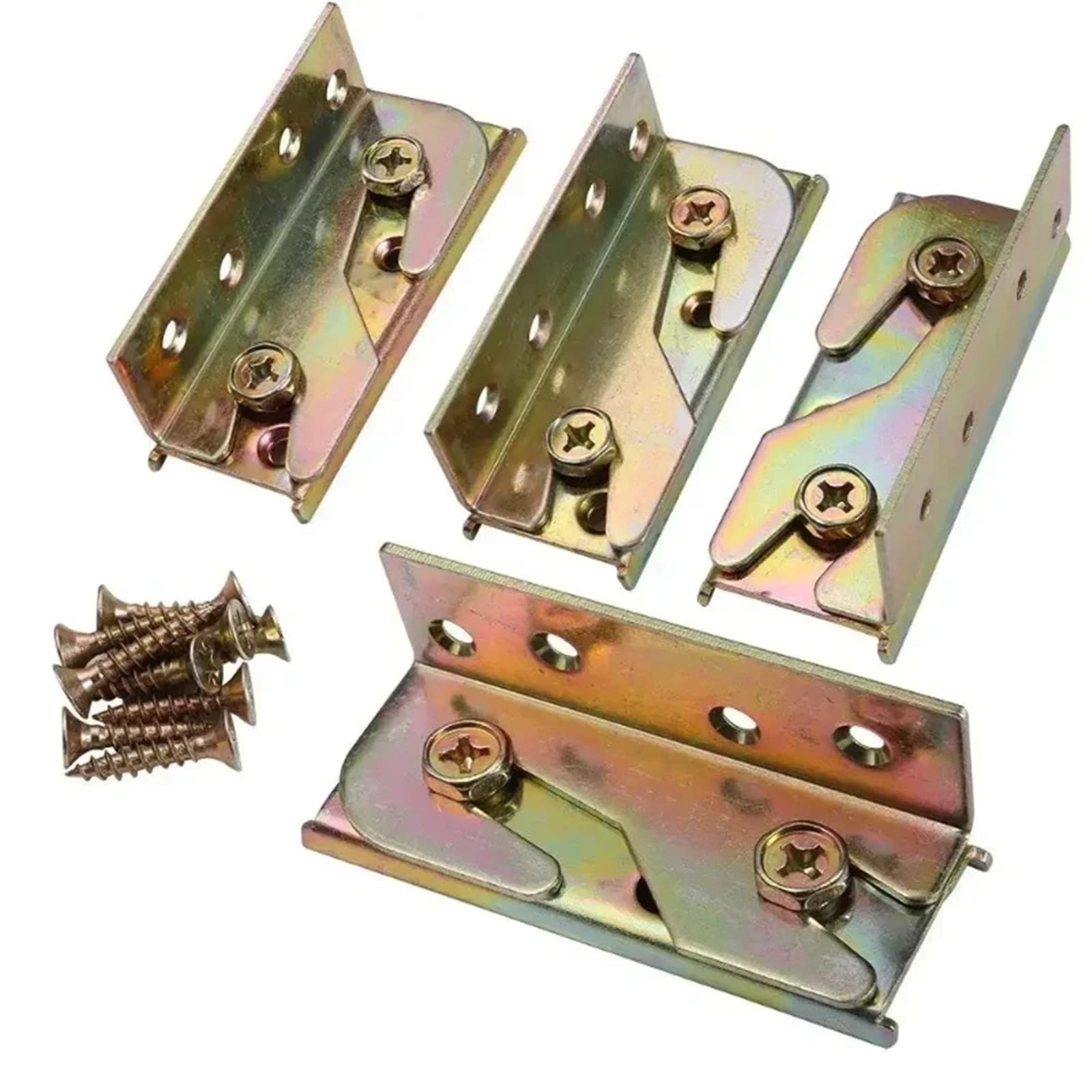 Huwoyg One Color 10Pcs/Set Bed Hinged Wood Board Connector Fixed Heavy Metal Cabinet Hinge For Corner Hardware Furniture Accessories For Beds
