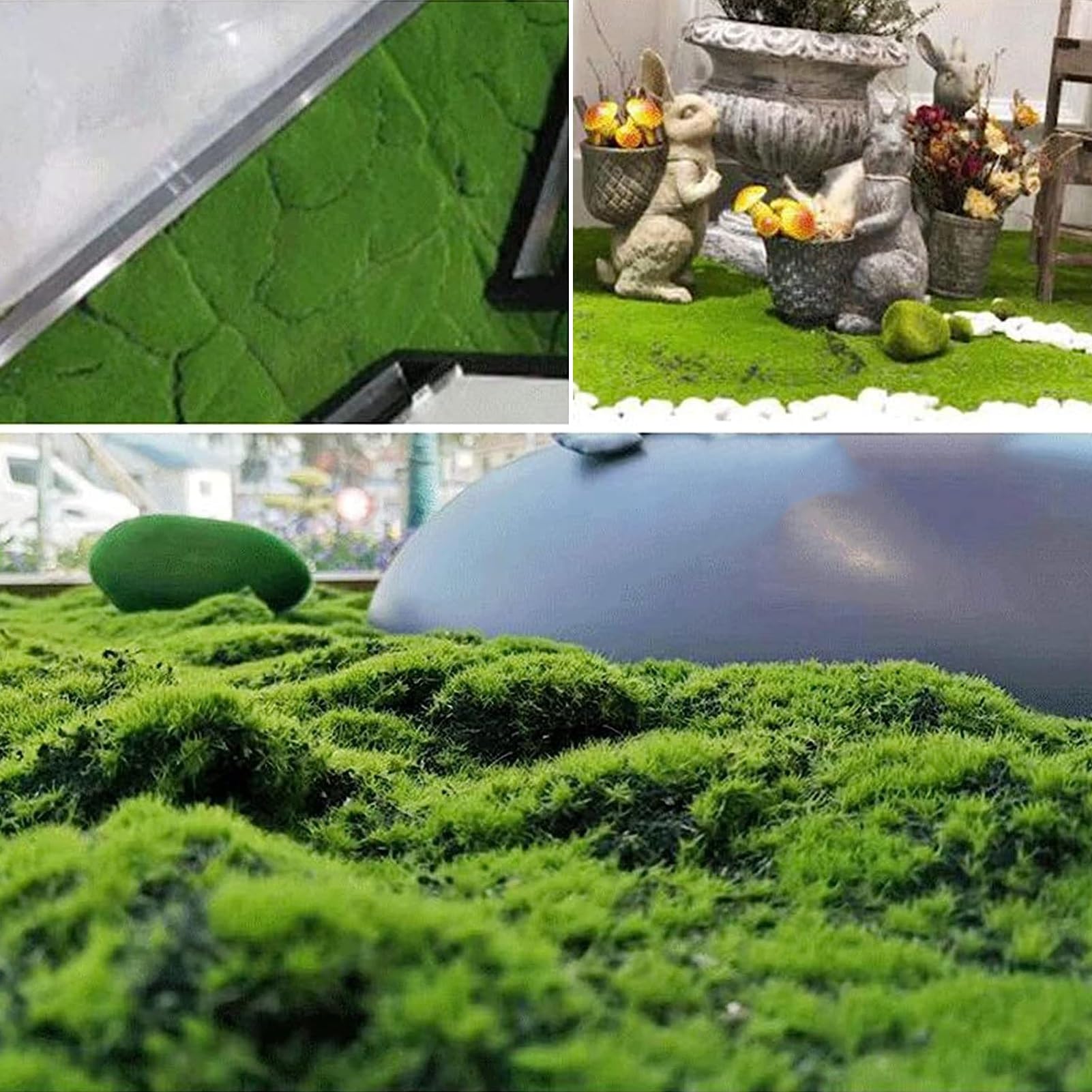 Moos Büro Künstliche Pflanze Rasen Moos Lichen Kunstrasen Wand für Hochzeit Festival Garten Mikro Landschaft Dekoration (Color : D, Size : 100x100cm/39.37x39.37in)