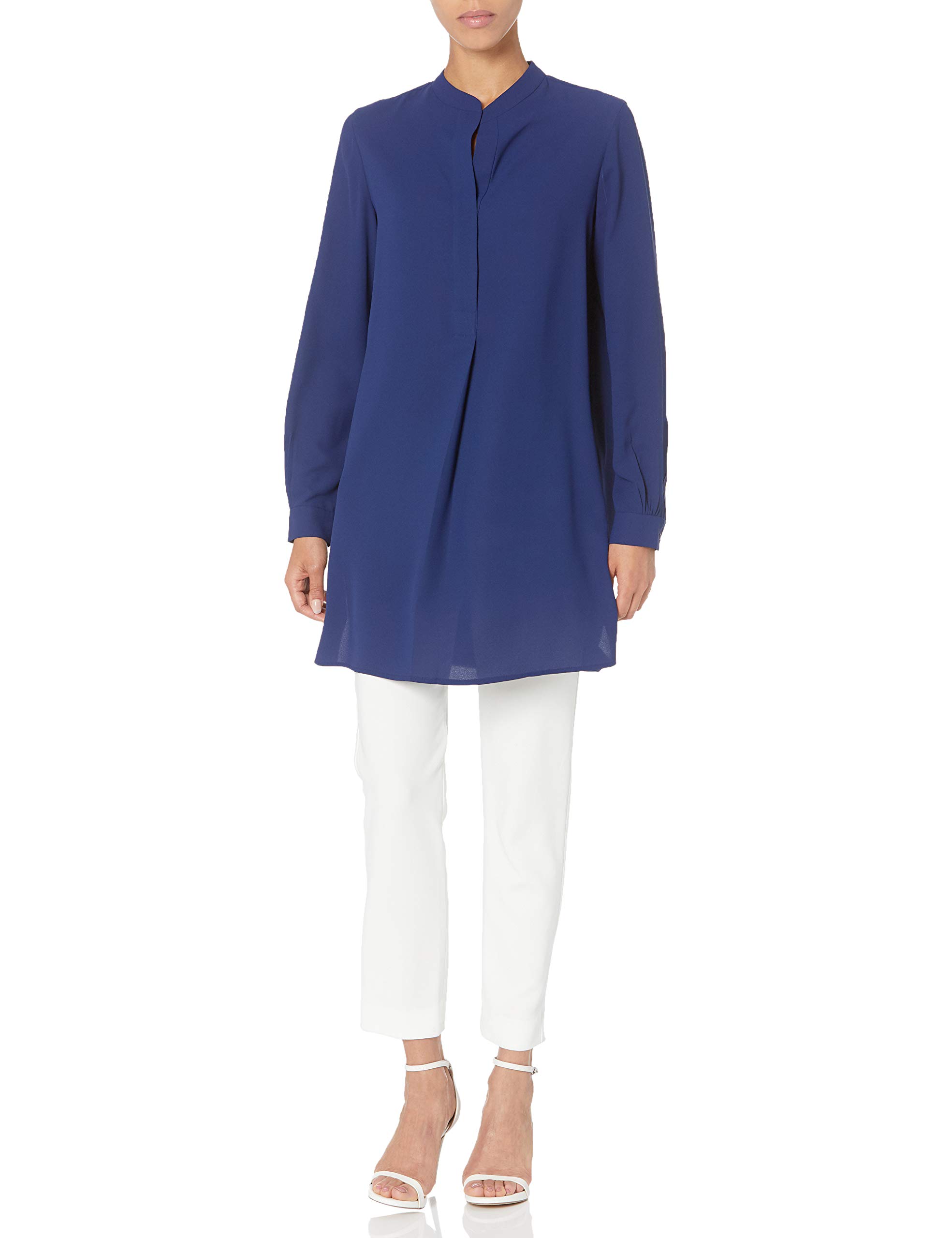Anne Klein Women's Split Neck Long Tunic Blouse
