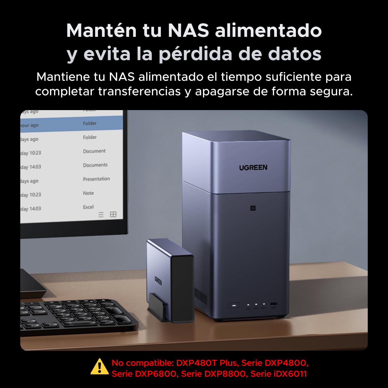 UGREEN NAS UPS US2000, Batería 6000 mAh y Protección contra Sobretensiones