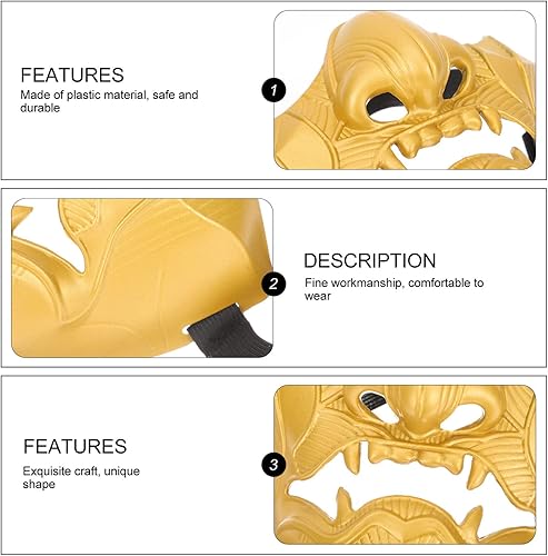 Miniatura 6 de NOLITOY 2 máscaras de disfraz de Halloween oni half oni para hombres, oni half Oni Half Japonés