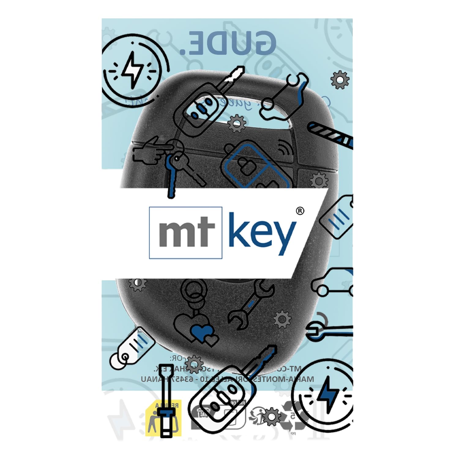 MT-KEY 2 Tasten Auto Fernbedienung 434MHZ kompatibel mit Renault Master II Clio II III Symbol Kangoo KC Twngo I Opel Movano A 433,05MHz Funk Schlüssel