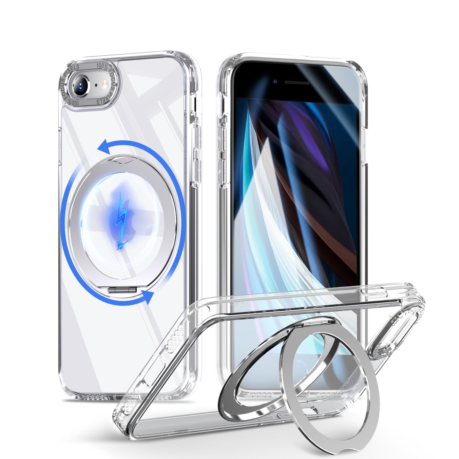 iPhoneSE(第三世代)128GB (MagSafe対応スマホケース付き) iPhone SE 第3世代 第2世代 iPhone8 ケース カバー ハイブリッド