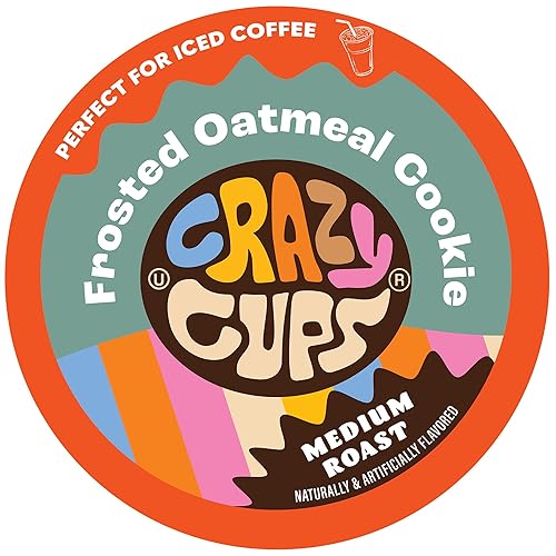 Crazy Cups - Cápsulas reciclables de café saborizado para máquinas K-Cup de Keurig, caliente o helado, sabor a Frosted Oatmeal Cookie (galleta de