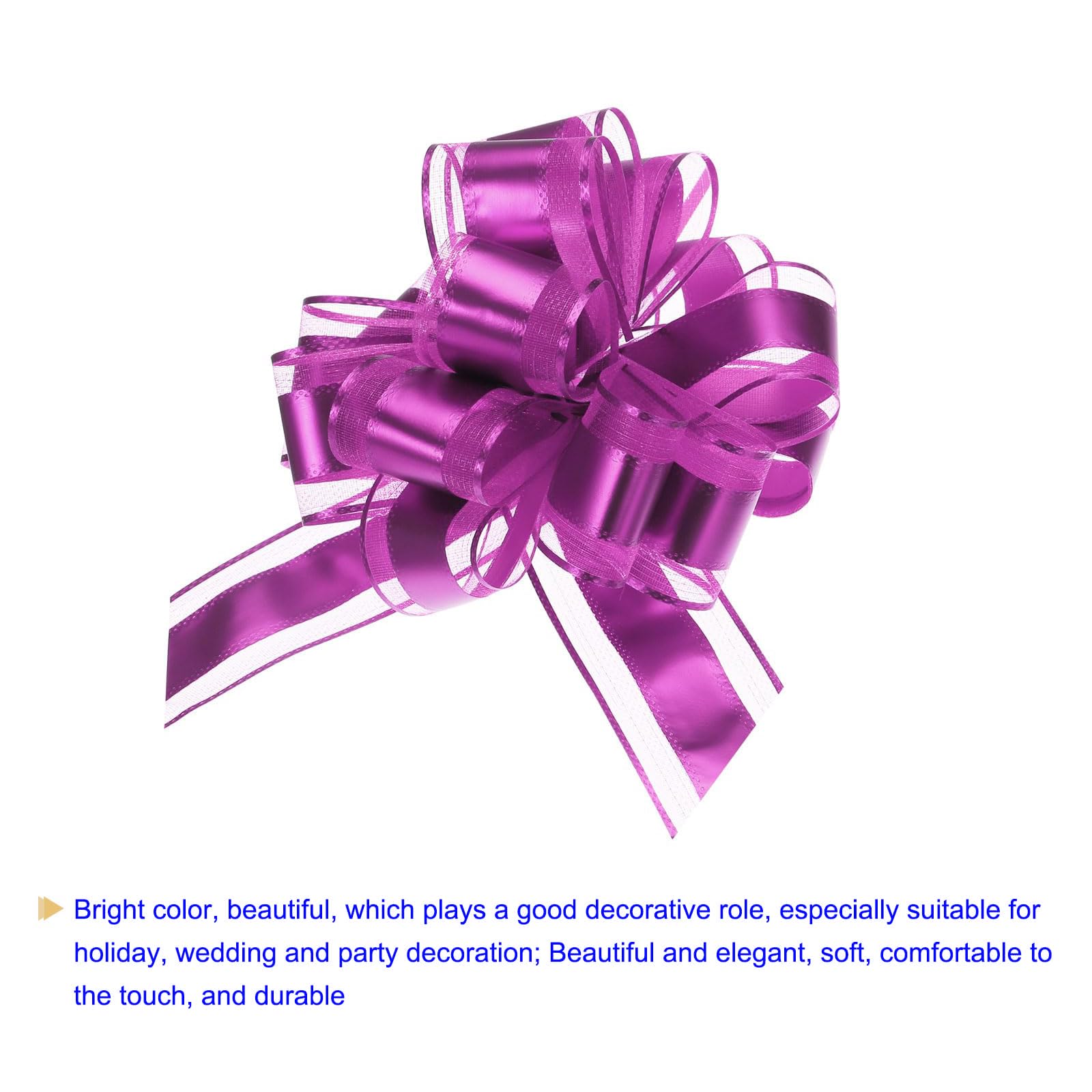 Unifizz 12pcs 9 Inch Rose Red Large Pull Bow Metallic Gift Bows for Wedding Baskets Christmas Party Car Gifts Wrapping - Image 3