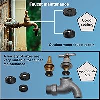 Vista 3 de 106 pcs Flat and Beveled Faucet Washers and Brass Bibb Screws Assortment for Use with Assorted Quick-Opening Style Faucets Stem Worn Out Washer