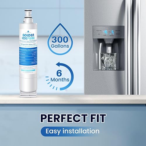 Miniatura 6 de GOLDEN ICEPURE 4396508 Filtro de agua para refrigerador, repuesto para filtro EveryDrop 5, 4396510, EDR5RXD1, Whirlpool 4396508, 4396510, 4392857,