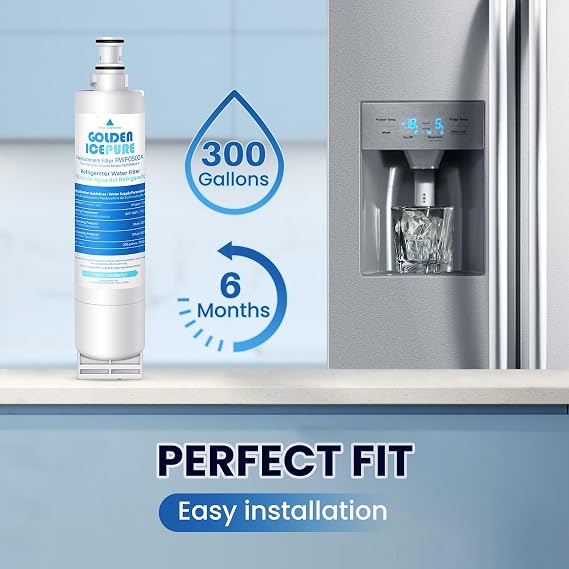 GOLDEN ICEPURE Refrigerator Water Filter Compatible with Whirlpool 4396508, Maytag, KitchenAid, SBS002, S20BRS, 481281729632, 461950271171, 481281728986, 2 Pieces