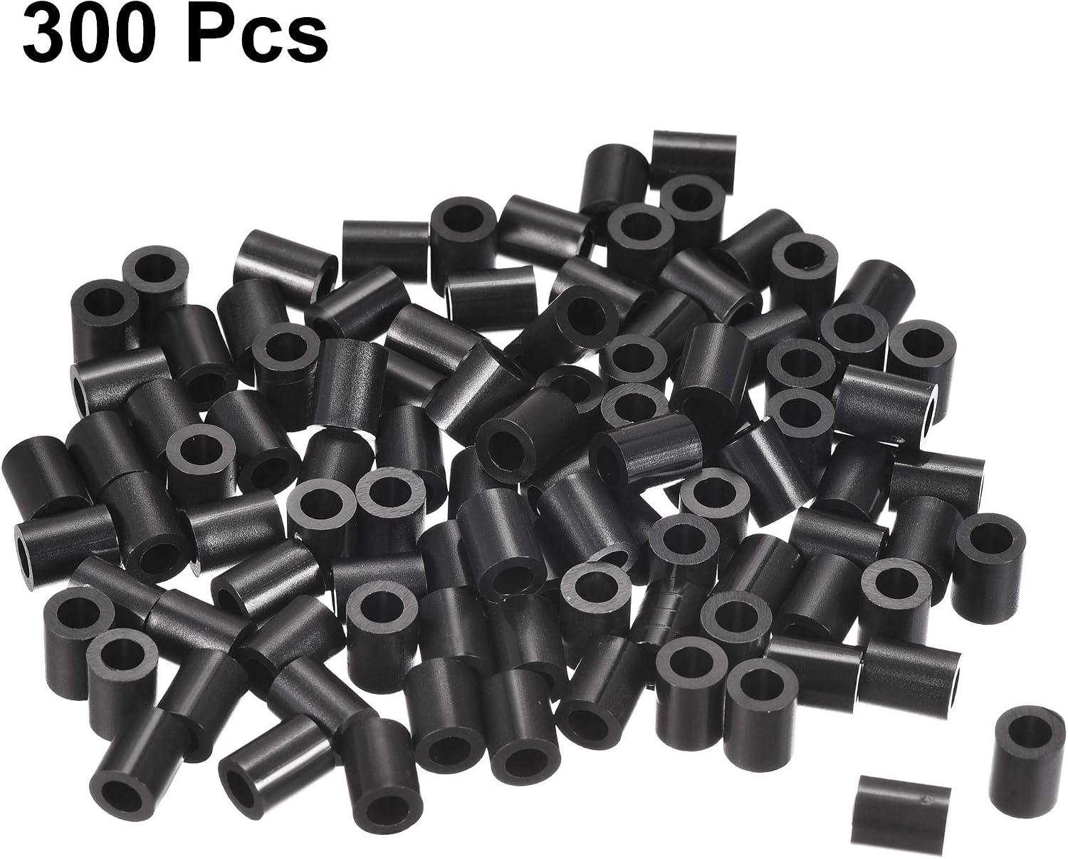 sourcing map Nylon Round Spacer Washer 4.2mm ID 7mm OD 9mm Height for M4 Screws Black 300Pcs, 4.2mmx7mmx9mm - Image 3