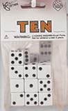 White with Black pips 16mm (5/8in) D6 Dice (10) Koplow Games