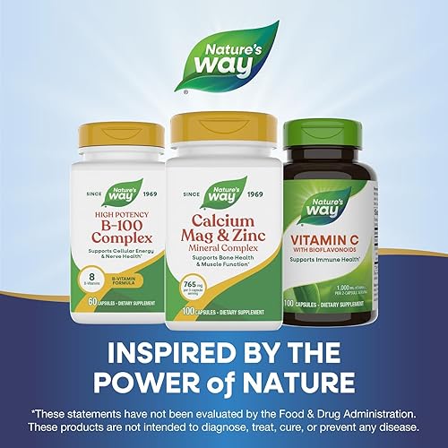 Miniatura 7 de Nature's Way Calcium Magnesium & Zinc Mineral Complex, Supports Bone Health & Muscle Function*, Immune Support*, 765 mg per 3-capsule serving